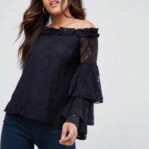 ASOS Off the Shoulder Top in Lace